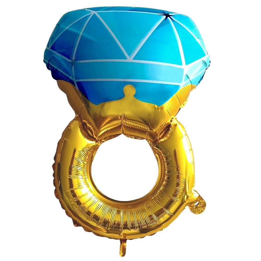 Tek Taş Yüzük Mavi Folyo Balon 77*48,5