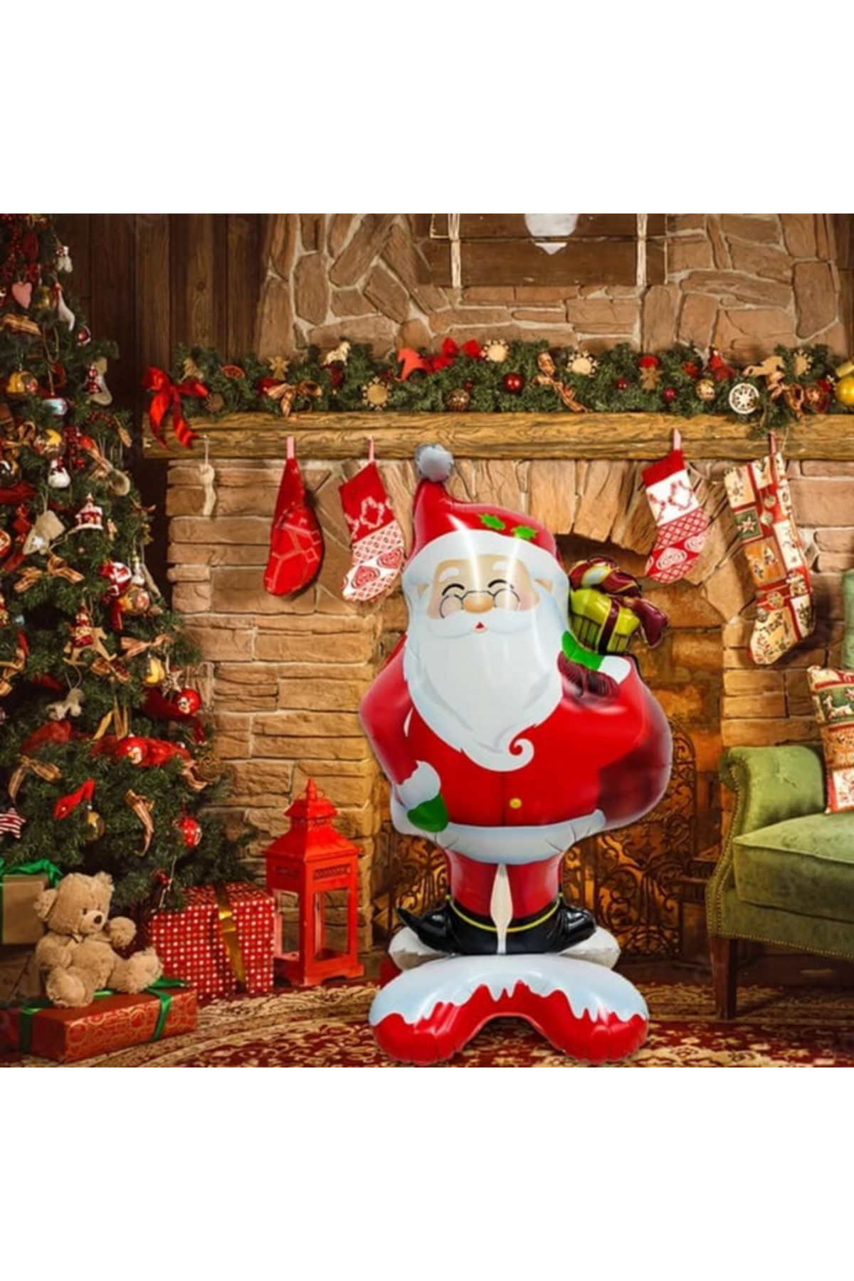 Yılbaşı Noel baba ayaklı veya sakallı seçenekler dev boy