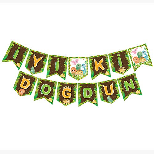 Zikzak Banner Dinozor İyi ki Doğdun