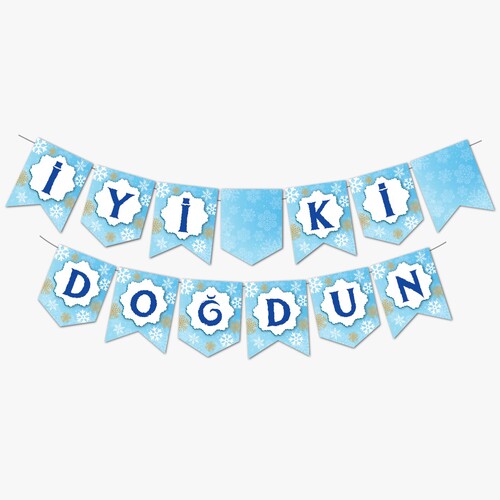 Zikzak Banner Kar Tanesi İyi Ki Doğdun
